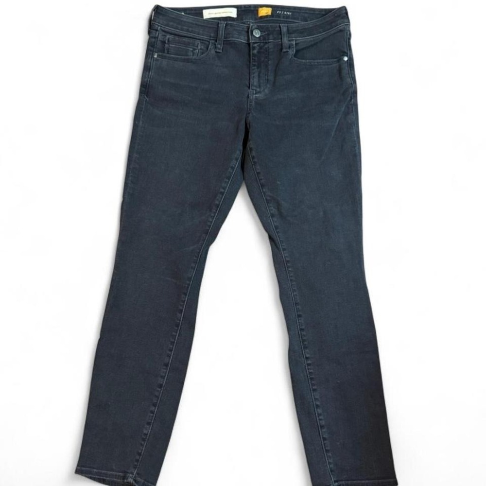 Pilcro by Anthropologie Black Mid-Rise Slim Straight Jeans‎ Size 30